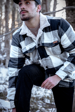 Campera de Paño Hombre - Negro y Blanco - comprar online