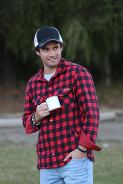 Camisa de Micropolar Unisex - Rojo y Negro - comprar online