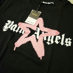 Playera Palm Angels Star Sprayed Negro-Rosa - comprar en línea