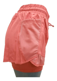 Short Deportivo 2 En 1 Dama Lycra Con Cordon Elastico Coral - comprar en línea