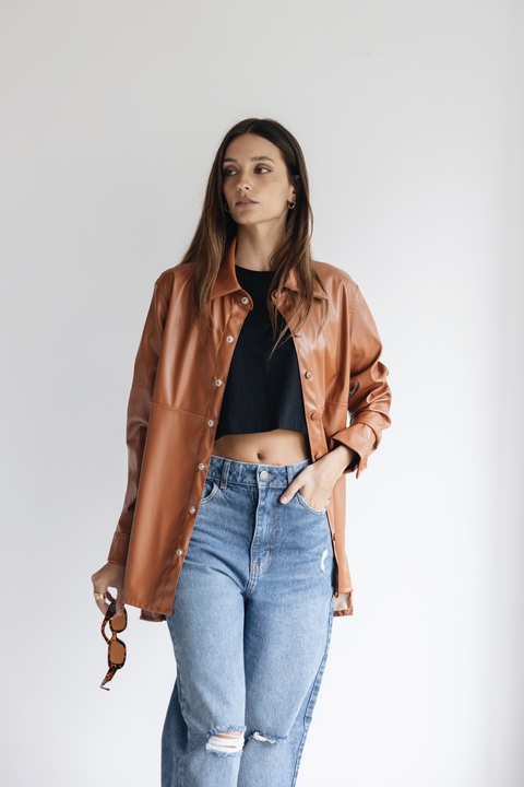 CAMISA RECORTE CARAMELO - comprar online