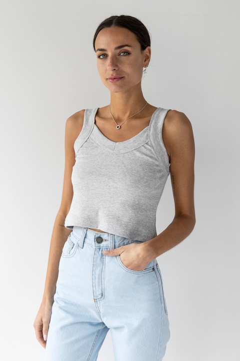 TOP CLAIRE GRIS