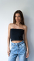 TOP STRAPLESS NEGRO