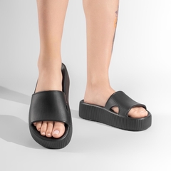 Chinelo Nuvem Plataforma Preto