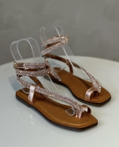 Sandália Cobra Brilho Rose Gold - comprar online