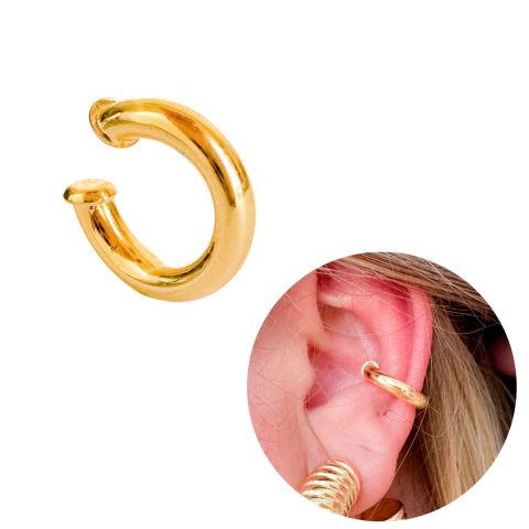 Piercing fake argola tubo em banho de Ouro 18K - comprar online
