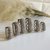 Trio de brinco argola click retangular bold com zircônias cravejadas em banho de Ródio Branco