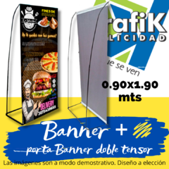 Banner con porta banner - 0.90x1.90 mts - 2 velas - comprar online