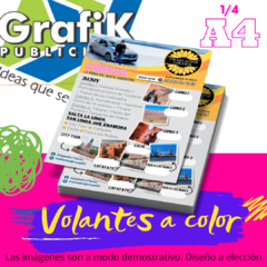 Volantes full color 1 cara - 1/4 A4