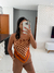 LENÇO ESTAMPADO LARANJA E MARROM na internet