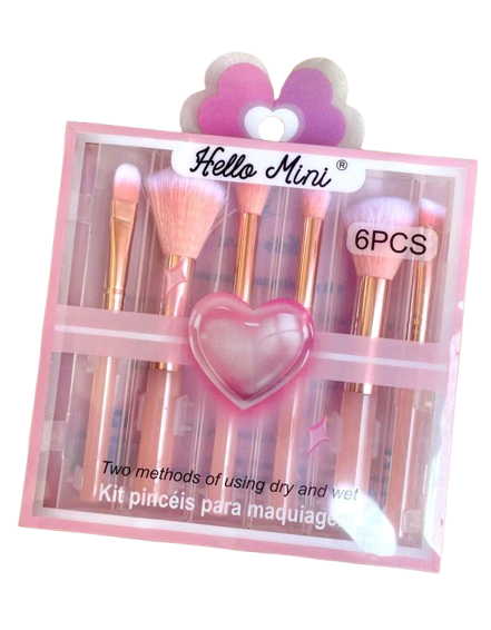Kit 6 Pinceis para Maquiagem - Hello Mini - comprar online