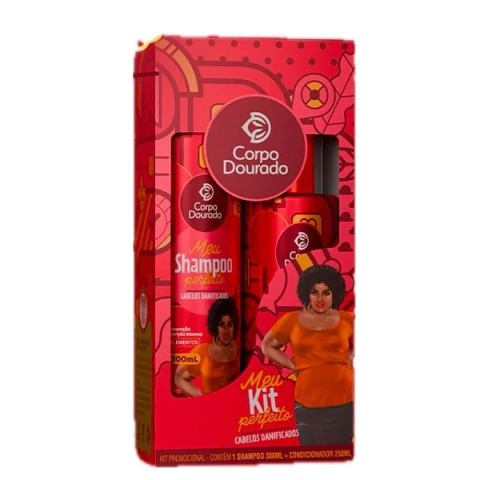 kit capilar Meu Kit Perfeito (Kit Shampoo 300ml + Condicionador 250ml) Corpo Dourado
