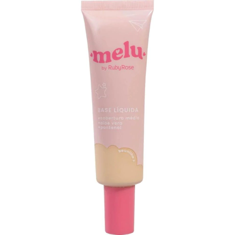 Base Líquida Cobertura Média Melu by Ruby Rose 29ml