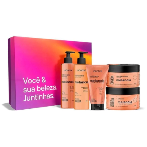 Kit Labotrat Sabonete llíquido 190ml + Hidratante 190ml + Esfoliante 150g + Sais Espumantes 300g + Esfoliante 300g Melancia