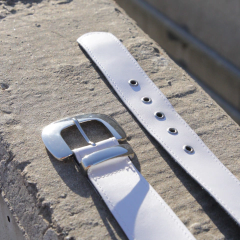 Cinturón de cuero Atlanta blanco