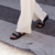 Sandalia de cuero SANTORINI negro - comprar online