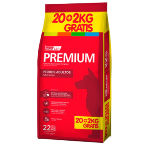 Premium adulto 20 kg + 2 KILOS GRATIS