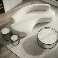 Mesa de Centro Nairon Metal e Tampo em Mármore Sintético - CarmelaBlend ® | Online e Descomplicado