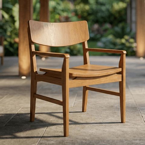 Cadeira Alba com braços madeira maciça - comprar online
