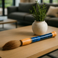 Pincel Decorativo Madeira Azul Marmorizado - comprar online