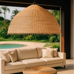 Luminária Pendente Purnama em Rattan Grandes Formatos - comprar online