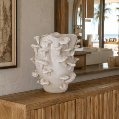 Vaso em cerâmica Bege marmorizado - comprar online