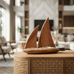 Escultura Veleiro em Madeira - CarmelaBlend ® | Online e Descomplicado