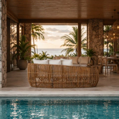 Sofá Aldea em Rattan - CarmelaBlend ® | O Melhor dos Mundos num Click