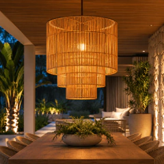 Luminária pendente Taiti em Rattan
