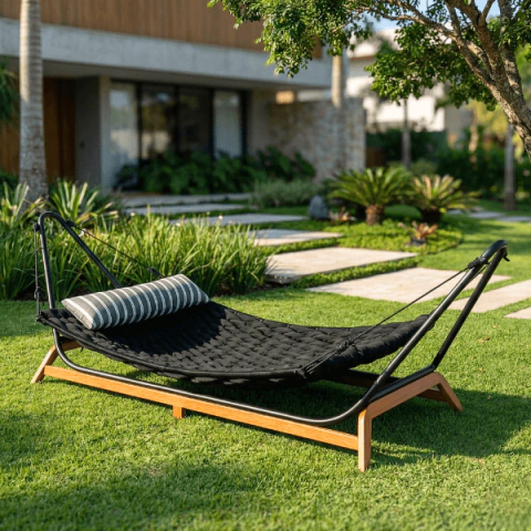 Redário Flow em Tricô Náutico e Madeira - comprar online