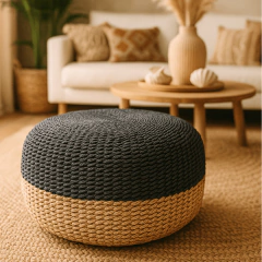 Puff Luna Black em Fibra Marinha - comprar online