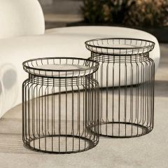 Conjunto de Mesas Nairon Metal e Tampo em Mármore Sintético. - CarmelaBlend ® | Online e Descomplicado