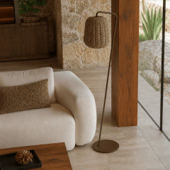 Luminária de Piso Safari em Alumínio e Corda Náutica - tienda online