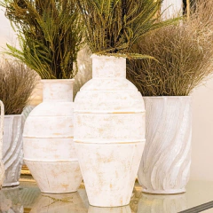 Vaso Bianco Patina em Metal