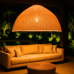 Luminária Pendente Purnama em Rattan Grandes Formatos na internet