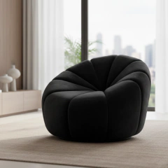 Poltrona Flower em veludo preto na internet