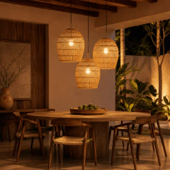 Luminária pendente Lintan em Rattan - loja online