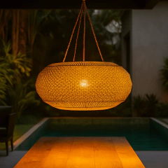 Luminária Pendente em Corda e Tricô Náutico - CarmelaBlend ® | Online e Descomplicado