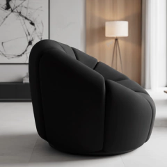 Poltrona Flower em veludo preto - CarmelaBlend ® | Online e Descomplicado