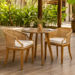 Cadeira Palang Teca e rattan - CarmelaBlend ® | O Melhor dos Mundos num Click