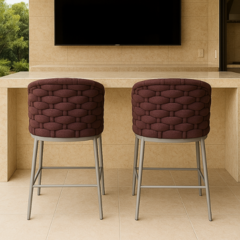 Banqueta Stell em Tricot Náutico - CarmelaBlend ® | Online e Descomplicado