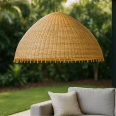 Luminária Pendente Purnama em Rattan Grandes Formatos - CarmelaBlend ® | Online e Descomplicado