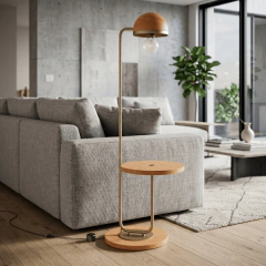 Luminária de Piso James em Madeira - CarmelaBlend ® | Online e Descomplicado