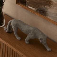Escultura Pantera Cinza em Resina - loja online