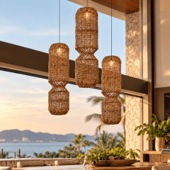 Luminária Pendente Dewi em Fibras Naturais - CarmelaBlend ® | O Melhor dos Mundos num Click