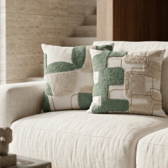 Almofada em Linho e Bordados Bouclé - CarmelaBlend ® | O Melhor dos Mundos num Click