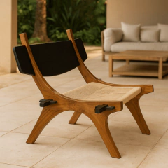 Poltrona Cahya em Madeira e Fibras - loja online