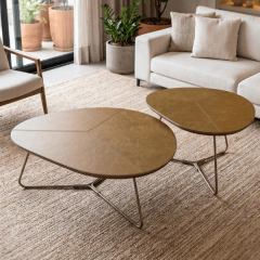 Mesa de Centro Soho tampo em couro eco