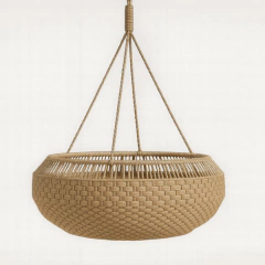 Luminária Pendente em Corda e Tricô Náutico - comprar online