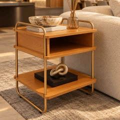 Mesa Lateral auxiliar Oka Gold - loja online